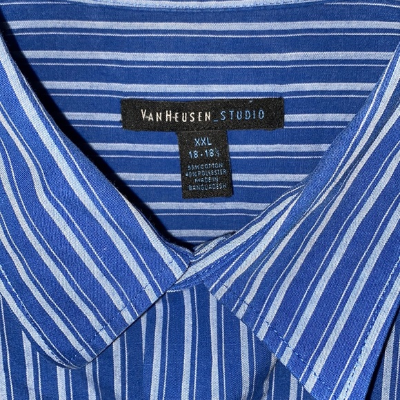 Van Heusen Studio Blue Button Down Shirt - Picture 2 of 3